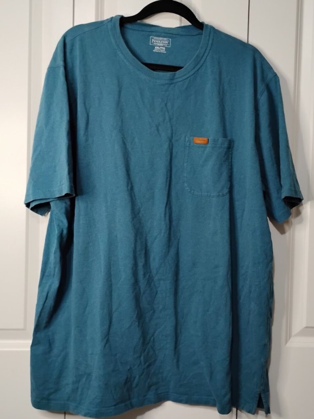 Pendleton Men's Blue Teal Crew-neck Short Sleeve Pocket T-Shirt Size XXL
